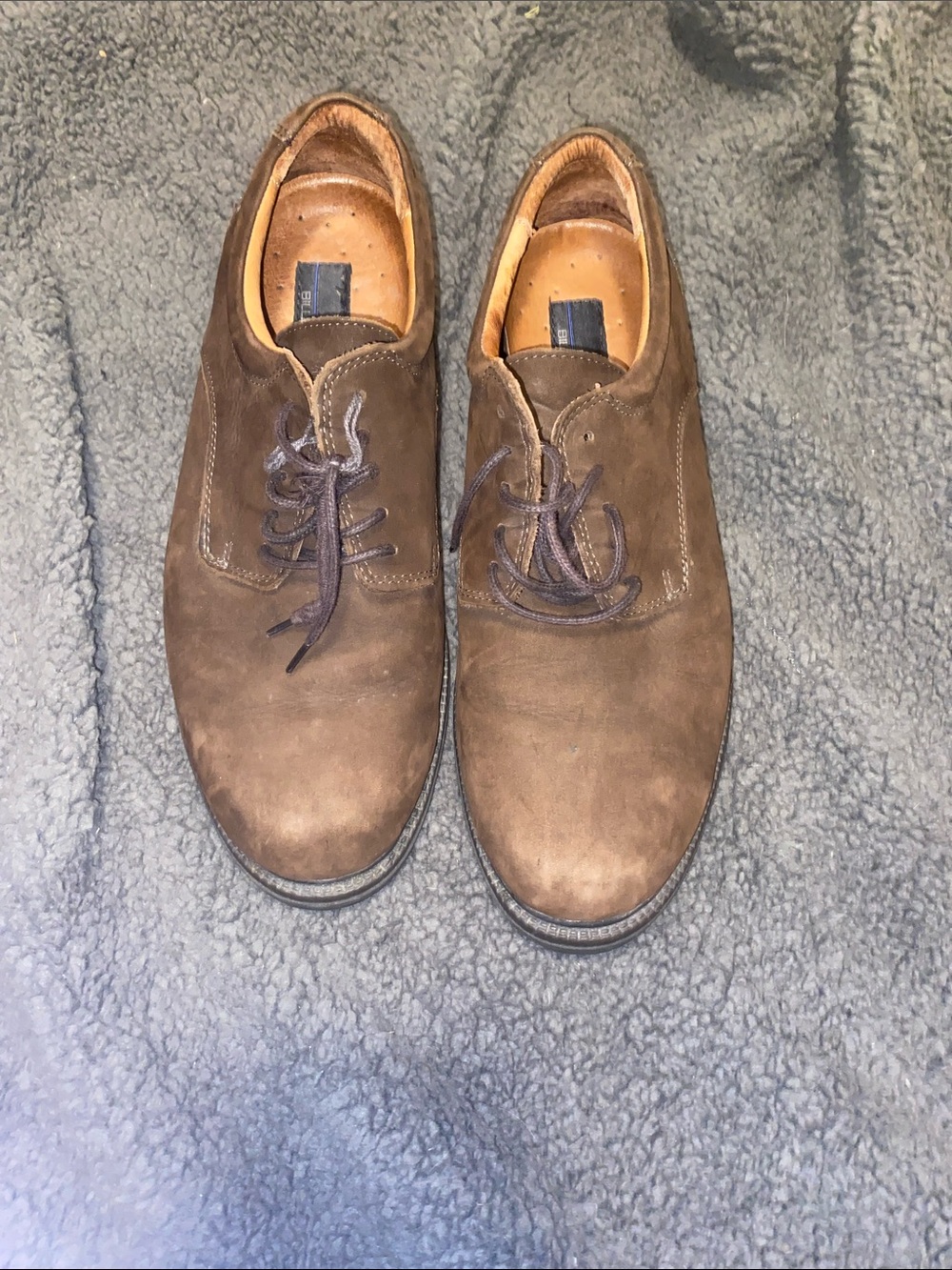 bill blass Brown Suede Men's Derby Lace-Up Shoes